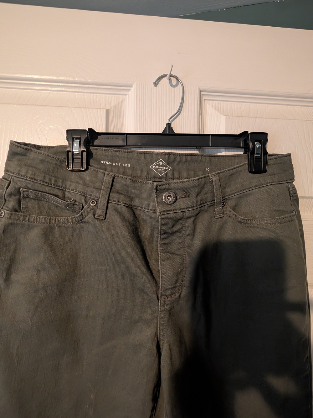 St. John's Bay Straight Leg Pants in Olive